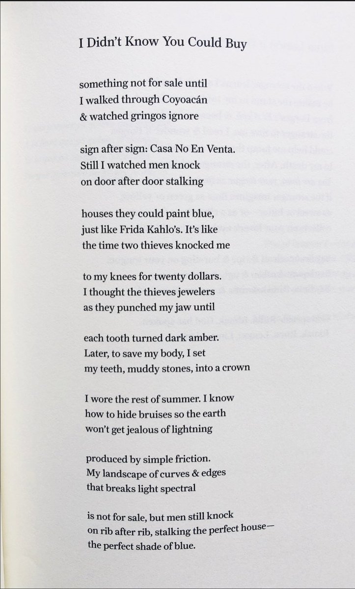 sdunavin's tweet photo. #ETHN345D My favorite of Zapico's poems. Raw and intense, shows the vulnerability of women to men and how Latina women are used to being taken from and being beaten. This poem is one of the ones that hit me the hardest from Zapico and opened my eyes to some harsh realities. https://t.co/Lyed5V5aKd