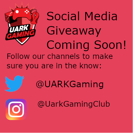 UARKGaming's tweet photo. What's this? A wild Giveaway appeared!
In the near future, we'll be holding a giveaway for some great swag over on our Instagram. Make sure to follow us over there! https://t.co/Uejd1TpMUl