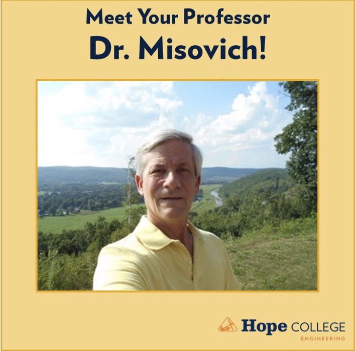 Hope_Engineers's tweet photo. Happy Friday! Let’s celebrate with our final #GetToKnowYourProf profile. Today, we’re highlighting Dr. Mike Misovich! #GoHope #TheHopeDifference ⚓️ https://t.co/QQbuLKIatK