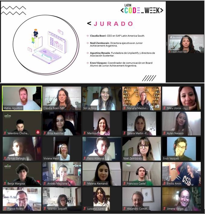 Feliz de haber sido jurado en la final nacional de Latin Code Week, una iniciativa de educación digital de Junior Achievement y SAP promueve el emprendimiento y la creación de soluciones innovadoras y con impacto en jóvenes de América Latina. Gracias! #sap4good