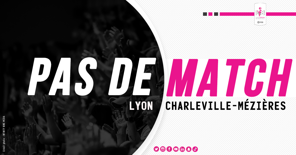 ASVEL_Feminin's tweet photo. ⚠ Pas de rencontre entre Lyon et Charleville-Mézières ce samedi

➕ https://t.co/ZpT6v2tu11
#ASVElles https://t.co/bFTljn6myD