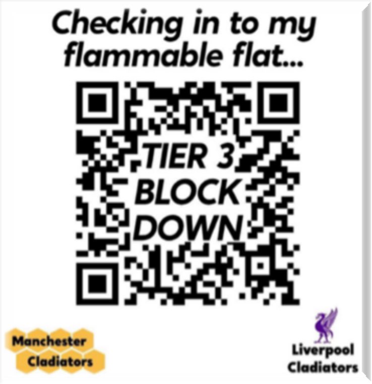 Hulme Life Buildings Leaseholders Association (@lifebuildings) on Twitter photo I’m checking in to my flammable flat this evening in Tier 3 Manchester. ‘Fear, bankruptcy, sadness, eviction, death trap ’ <a href="/McrCladiators/">Manchester Cladiators</a>
<a href="/EOCS_Official/">End Our Cladding Scandal</a>
#EndOurCladdingScandal
#Tier3Blockdown 
<a href="/RobertJenrick/">Robert Jenrick</a> 
<a href="/mhclg/">Ministry of Housing, Communities & Local Gov</a> I’m checking in to my flammable flat this evening in Tier 3 Manchester. ‘Fear, bankruptcy, sadness, eviction, death trap ’ <a href="/McrCladiators/">Manchester Cladiators</a>
<a href="/EOCS_Official/">End Our Cladding Scandal</a>
#EndOurCladdingScandal
#Tier3Blockdown 
<a href="/RobertJenrick/">Robert Jenrick</a> 
<a href="/mhclg/">Ministry of Housing, Communities & Local Gov</a>
