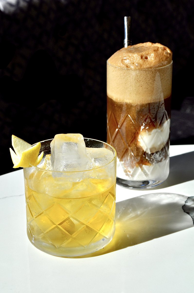 A little taste of soda shoppe nostalgia ✨ // our new “RBF Boulevard” evokes childhood memories of a classic #rootbeerfloat, but this cocktail is adults-only. Evan Williams BIB bourbon, <a href="/dramandgrain/">Dram & Grain</a>’s Root Beer Amaro, white port, Cocchi Dopo Teatro, and vanilla whey. #fallmenu
