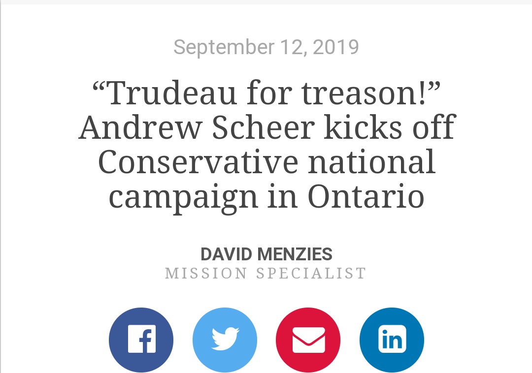 Here's The Rebel promoting a clip of an interview of someone saying "he's a traitor to Canada, honestly. It's Trudeau for treason." They use it as the lead clip (no pushback) and aggressively used to fundraise for their election coverage (if you can call it that.)