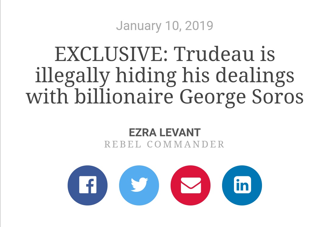 Then there's the flatly anti-Semitic conspiracy theories about George Soros and his supposed control of the Canadian government.