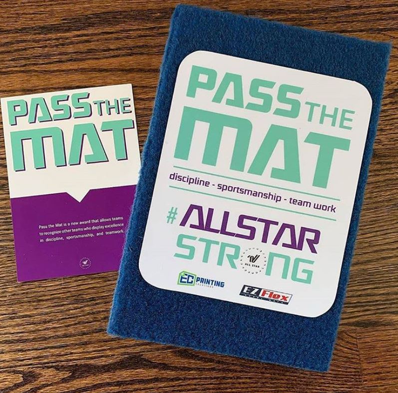 VarsityAllStar's tweet photo. Was your team recognized for being #AllStarStrong last season with the Pass the Mat award? ๐ช๐ If yes, post a photo and tag us so we can celebrate YOU! ๐ธ๐ฅณ + Stay tuned as we #PassTheMat ๐๐๐๐๐๐๐๐๐ข this season ๐ป https://t.co/q2aFRFF4Zy