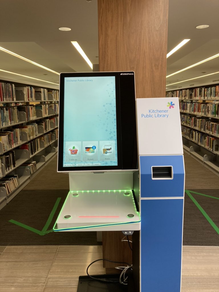 cmittelholtz's tweet photo. Day off means a trip to @KitchLibrary and the shiny new tech confused me. Now officially 80, when can we go back to writing our names on the card inside the book? https://t.co/Pla715x9RR