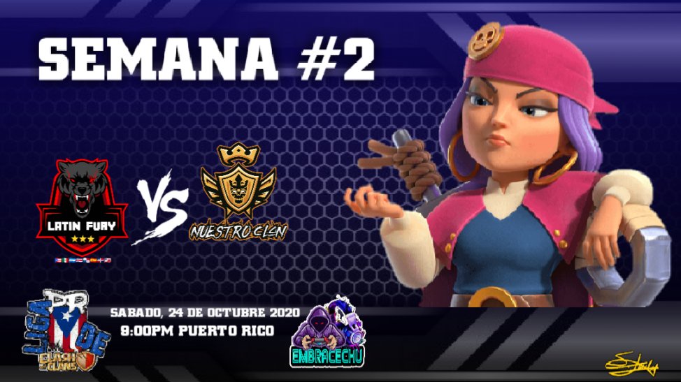 Continuamos #mañana con la ultima guerra de la semana 2 con el debut de Nuestro Clan enfrentandose a Latin Fury!

Division Pekka

Latin Fury Vs Nuestro Clan

Traido a ustedes por #embrechu  

Arte por: <a href="/SelyLopez6/">Sely Lopez</a>

#apoyalaliga #competitivo #ClashOfClans #PuertoRico #lprcoc