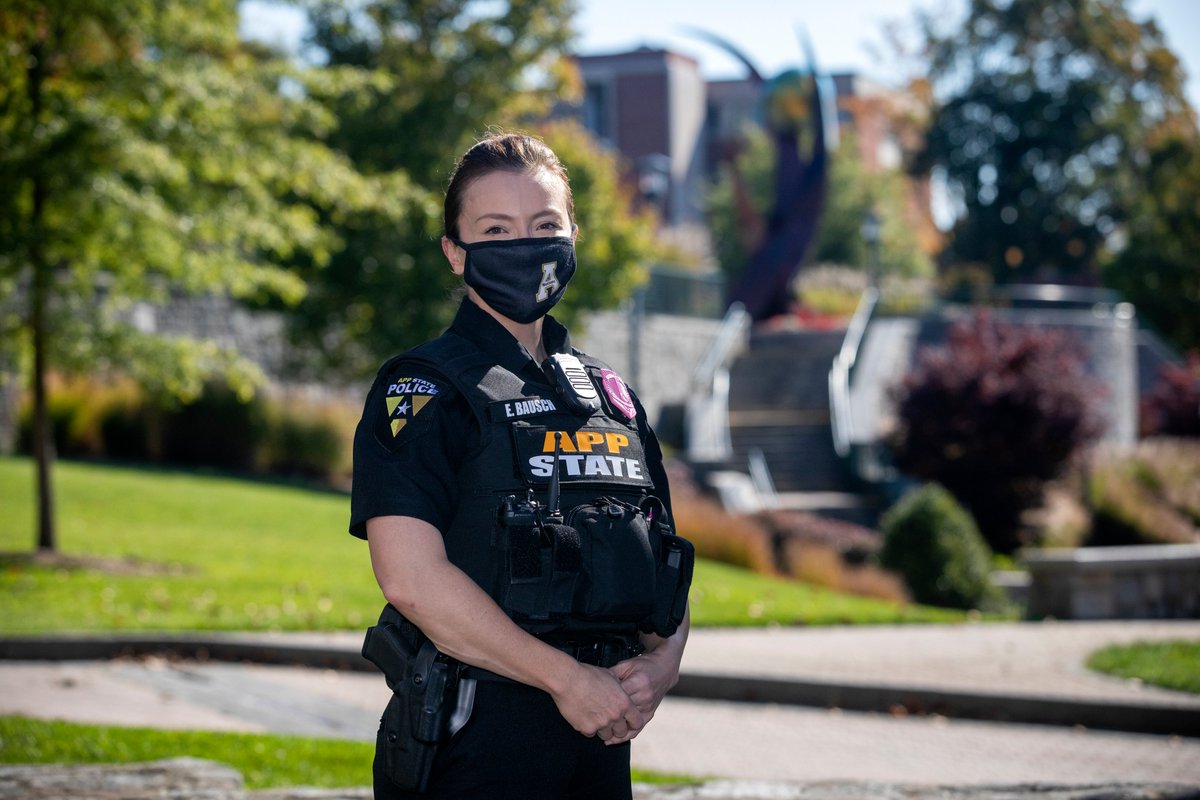appstatepolice's tweet photo. For those whose lives have been touched by breast cancer, we wear pink at @appstate for the month of October!

#breastcancerawareness #BEATCANCER #pinkbadge #appstate https://t.co/1SiaCfnjDX
