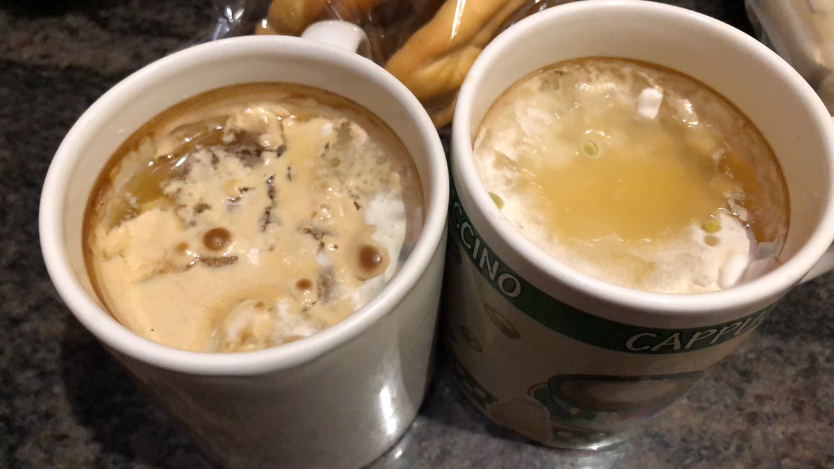 Esto es lo que encuentras al volver... cuando te olvidas dos cafés en el microondas el día que sales de vacaciones para 15 días!! Me pareció que uno se movía un poco.