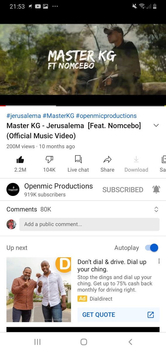 Jerusalem 200million views on YouTube 🙏🙏🙏💃💃❤❤
Congratulations master kg