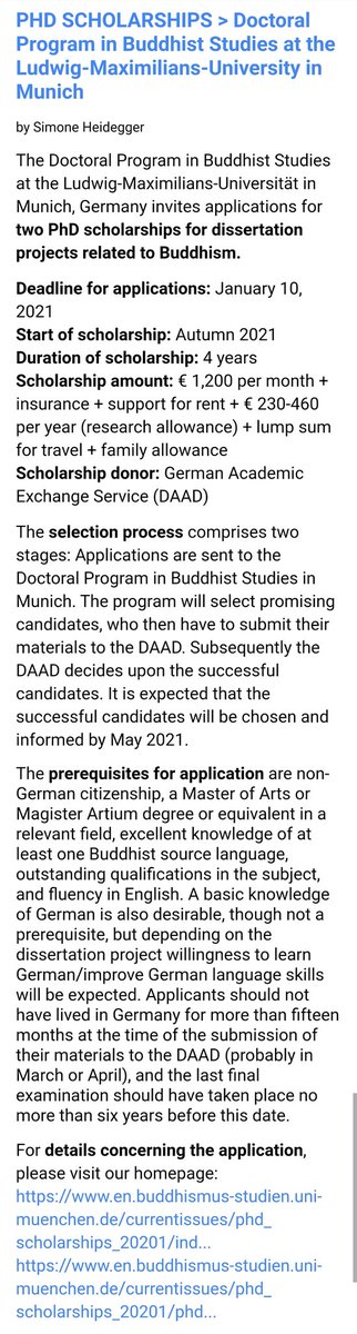 OxfordOCBS's tweet photo. PhD Research position open for applications! Who wants to join the LMU in Munich, Germany?
#PhDposition #Buddhism #AcademicTwitter https://t.co/ONF84MIZ2Z