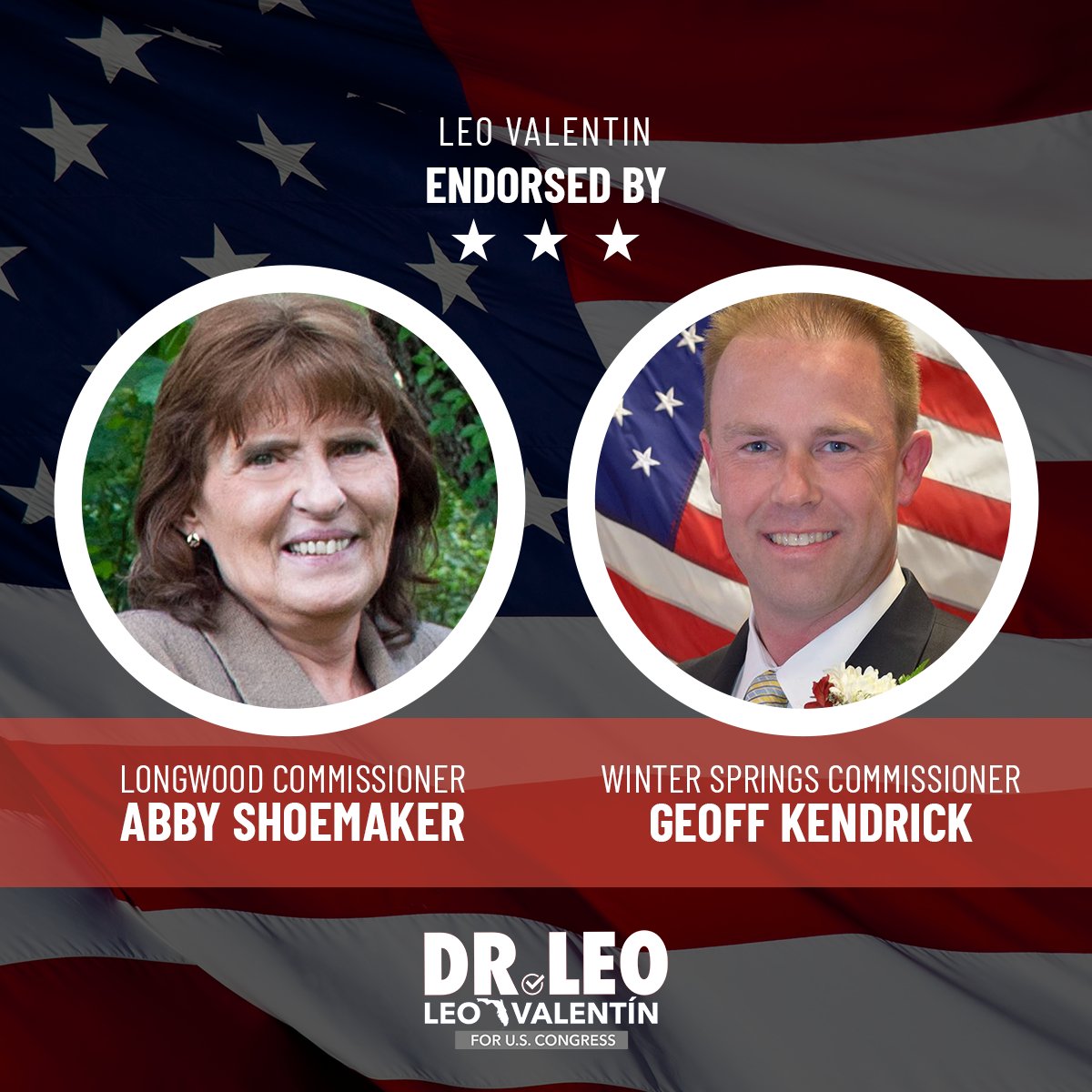 I am honored to receive the endorsements of Longwood Commissioner Abby Shoemaker and Winter Springs Commissioner Geoff Kendrick! I look forward to continuing to fight alongside Commissioners Shoemaker and Kendrick to deliver results for Central Florida. https://t.co/4NeiI7eVJh
