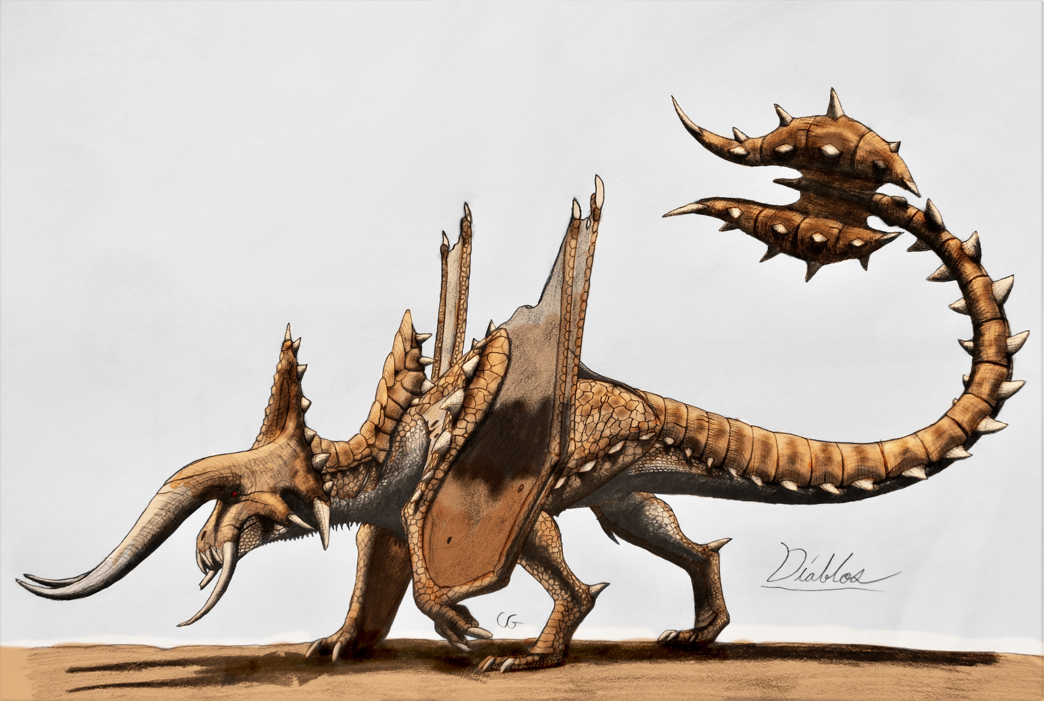 Carter Gatewood on X: Diablos from Monster Hunter, now colored.   / X