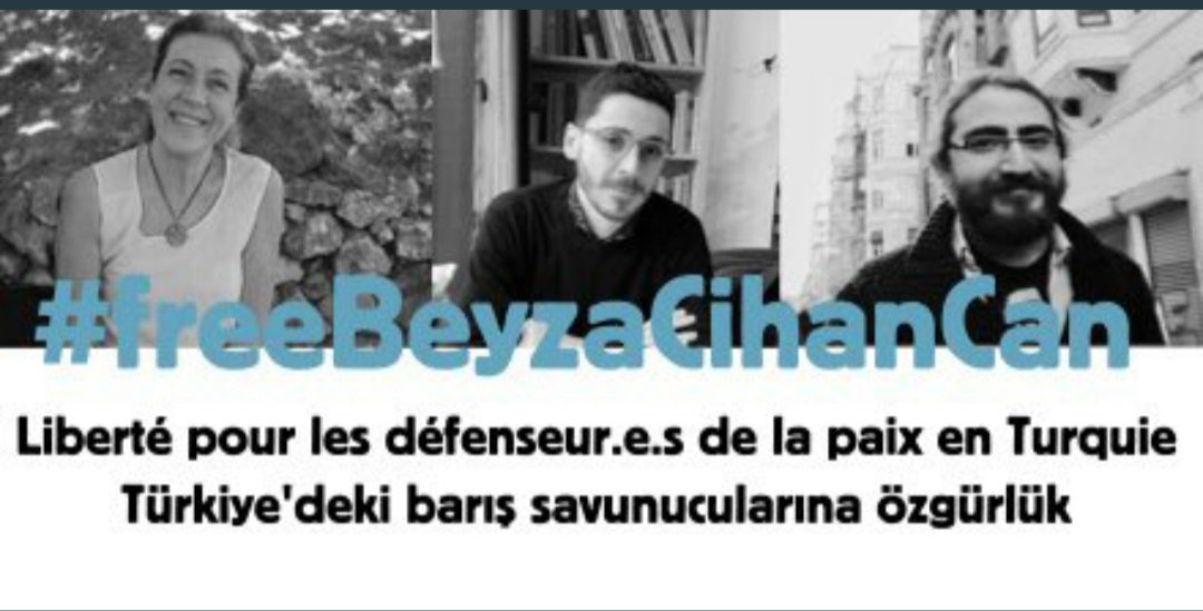 istyesilsol's tweet photo. Barışı savunmanın karşılığı özgürlüklerini kısıtlamak olamaz. Beyza Üstün, Cihan Erdal, Can Memiş derhal serbest bırakılmalıdır. #freeBeyzaCihanCan https://t.co/bAVSYnVM4C