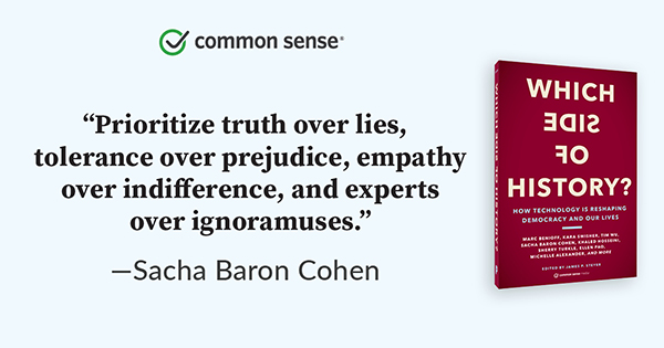 jimsteyer's tweet photo. Whether it's the #SHFP campaign to demand FB stop enabling hate speech, #Borat, #TrialofTheChicago7, or his essay in my book #WhichSideofHistory titled "The Greatest Propaganda Machine in History". @SachaBaronCohen always speaks truth to power. Read more:https://t.co/fTNTdRZ3UF https://t.co/4YmIMTAH1I