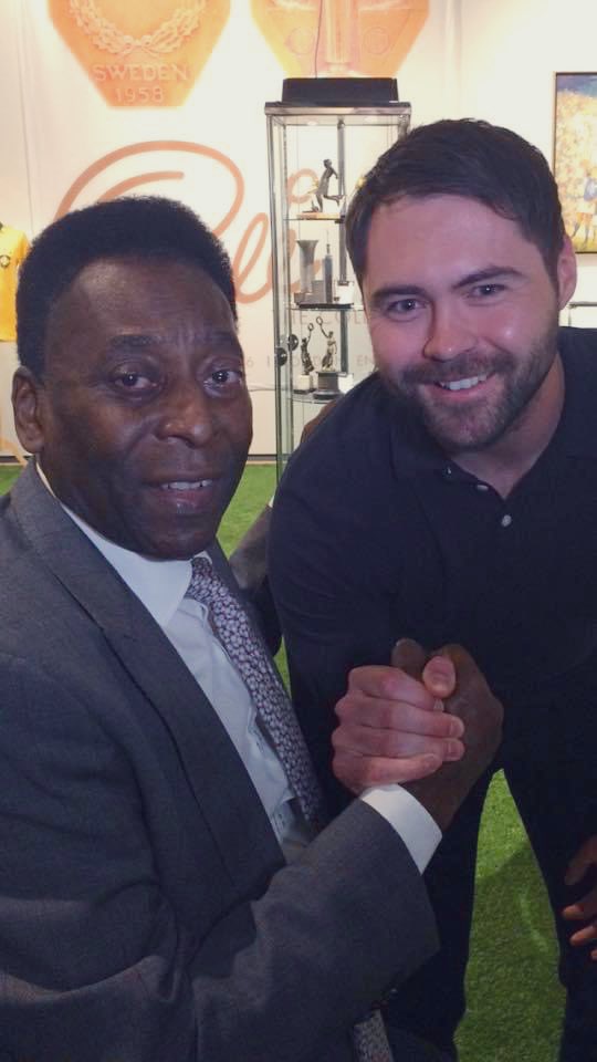 Happy Birthday <a href="/Pele/">Pelé</a> - throwback to when my better half <a href="/sam__morgan/">Sam Morgan</a> and I had the pleasure of meeting him at his auction press events at <a href="/mallgalleries/">mallgalleries</a> in 2016... albeit on consecutive nights... 2 years later we met #loveatfirstpele #pele #footballegend #HappyBirthdayPele