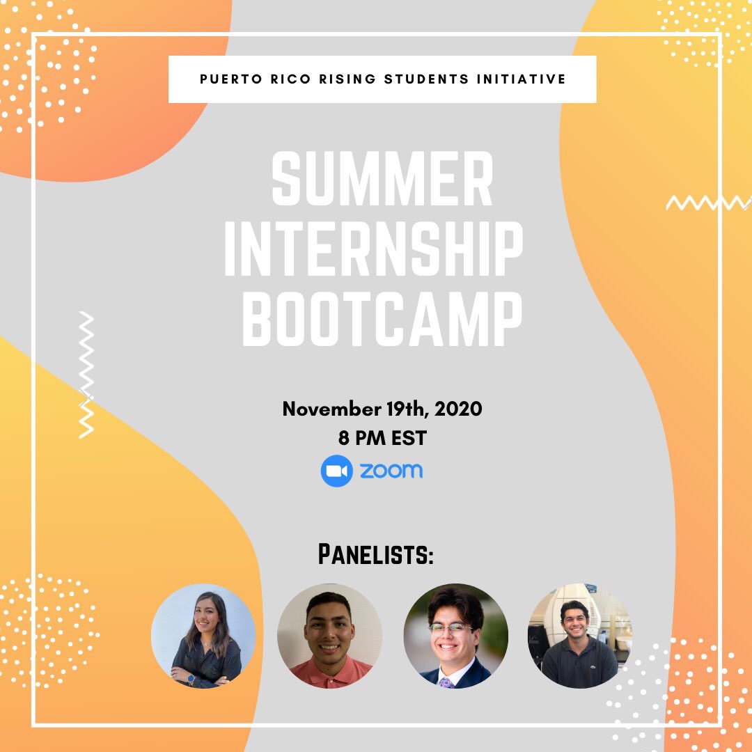 PRRSI2's tweet photo. We’re back!

¡Acompáñenos en nuestro primer panel: “Summer Internship Bootcamp”!

Nuestrxs co-fundadorxs estarán discutiendo todo sobre los internados de verano (cómo escoger programas, cómo solicitar, “statements”, y más)

Se pueden registrar aquí: https://t.co/KQzUqsGa9u https://t.co/7GJb6JSpyf