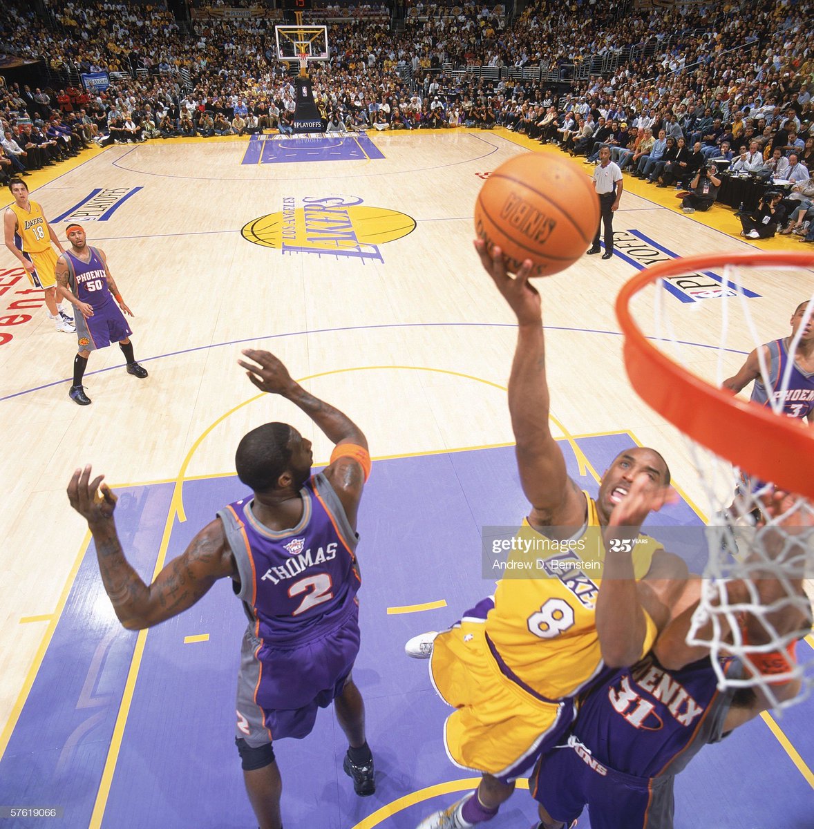 Kobe played great in OT scoring 12 points on 71.4 FG% & 85.7 TS%. Even with Kobe putting up spectacular numbers in OT, the other Laker players struggled in OT. The Lakers lose this game by 8 points (126-118). The series is now tied 3-3.