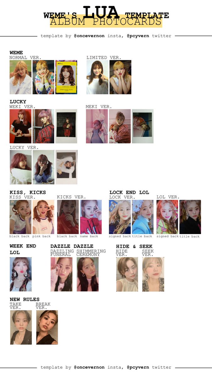 added the new rules photocards to the weki meki album photocard