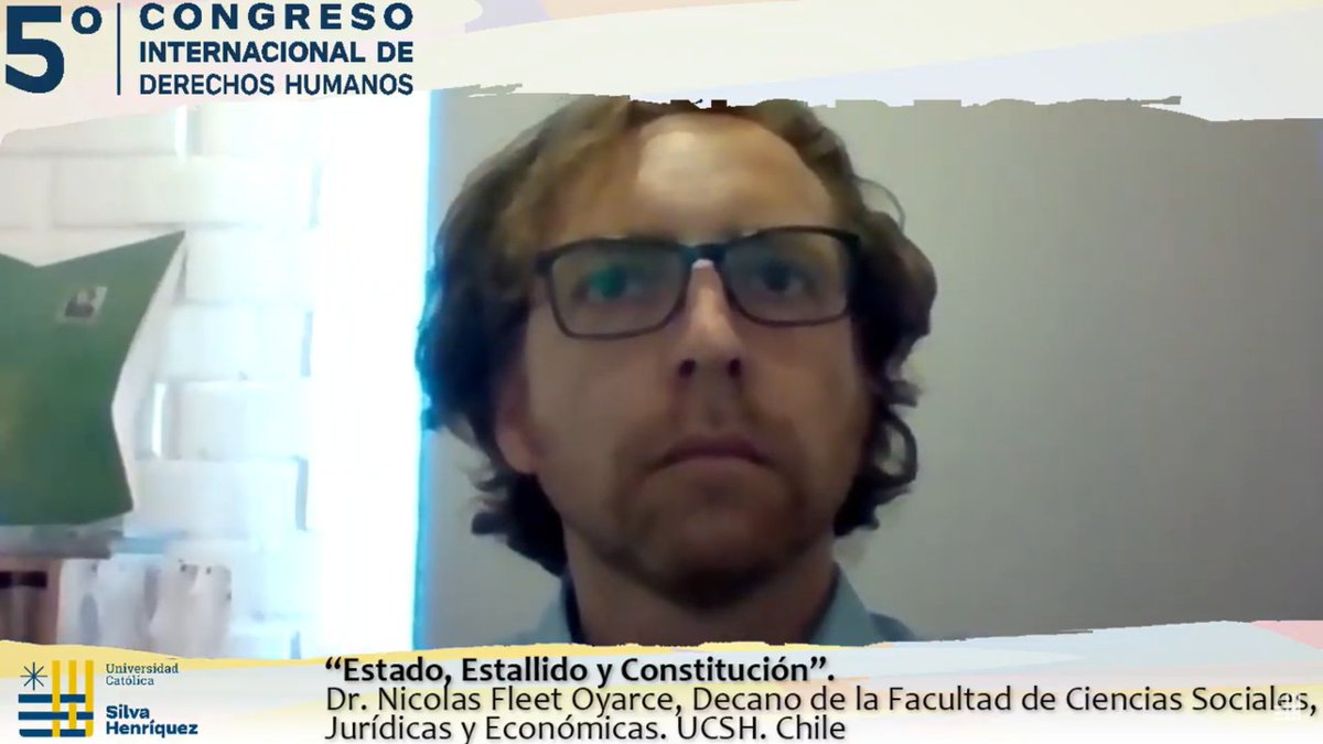 🔴 Estamos cerrando el V Congreso Internacional de #DDHH. Expone el Decano de la Facultad de Cs Ss, Jurídicas y Económicas Dr. Nicolás Fleet: "Estado, Estallido y Constitución". Palabras finales: Director #DerechoUCSH Sr. Jorge Ormeño y Directora <a href="/unisal/">Universalda Unisal</a> Sra. Grasiele Ferreira.