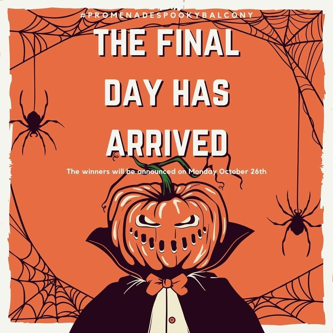 FoundersLiving's tweet photo. The final day has arrived to get all your entries in for the #promenadespookybalcony contest. We will be paying close attention to details and your spooky creativity on your balcony. The winners will be announced Monday October 26th. 

Have a Spooktacular Friday🎃🕷👻 https://t.co/aC8aRyuvDH