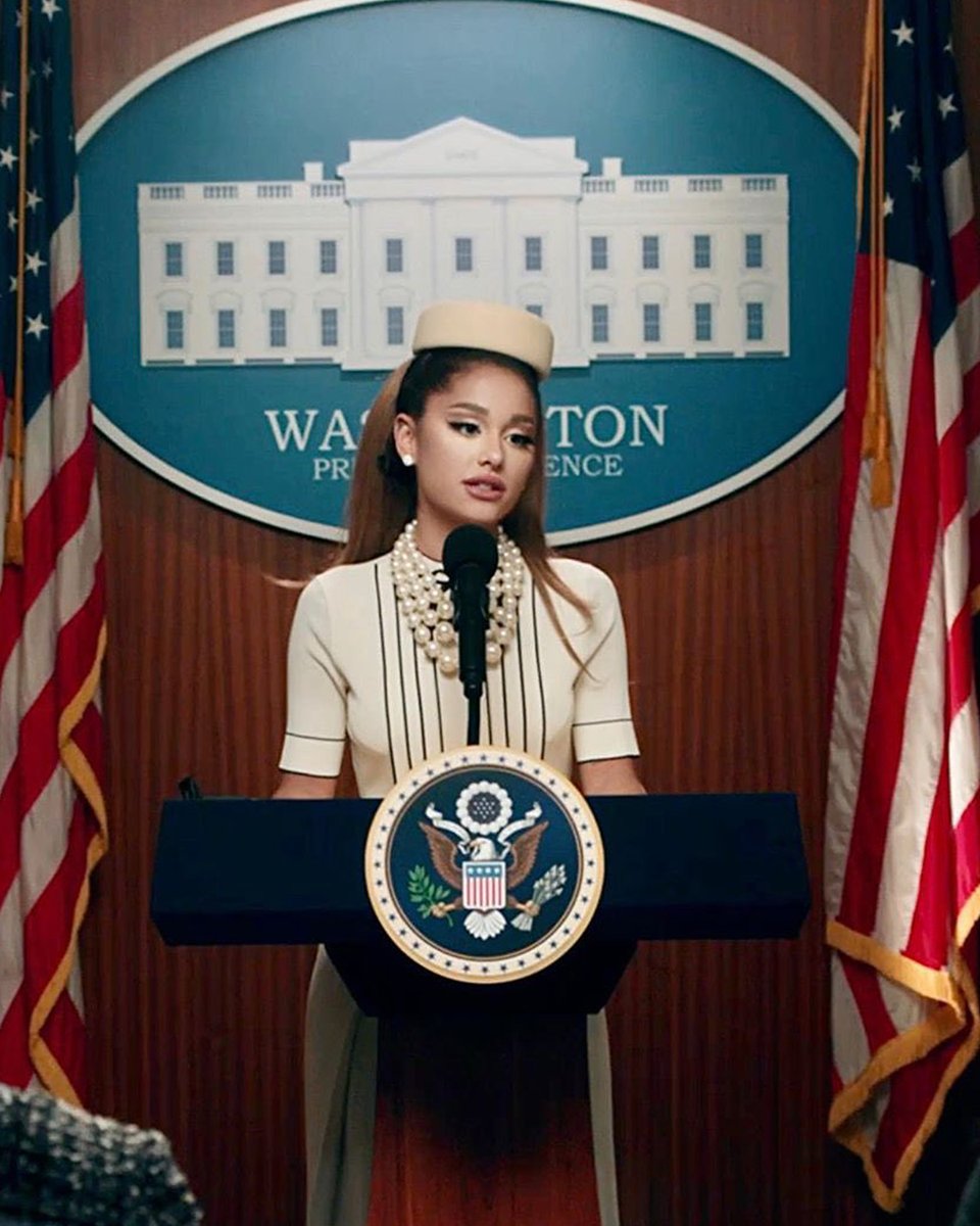 .@ArianaGrande gave us high fashion olivia pope! Which look was your favorite from the new #positions music video?
