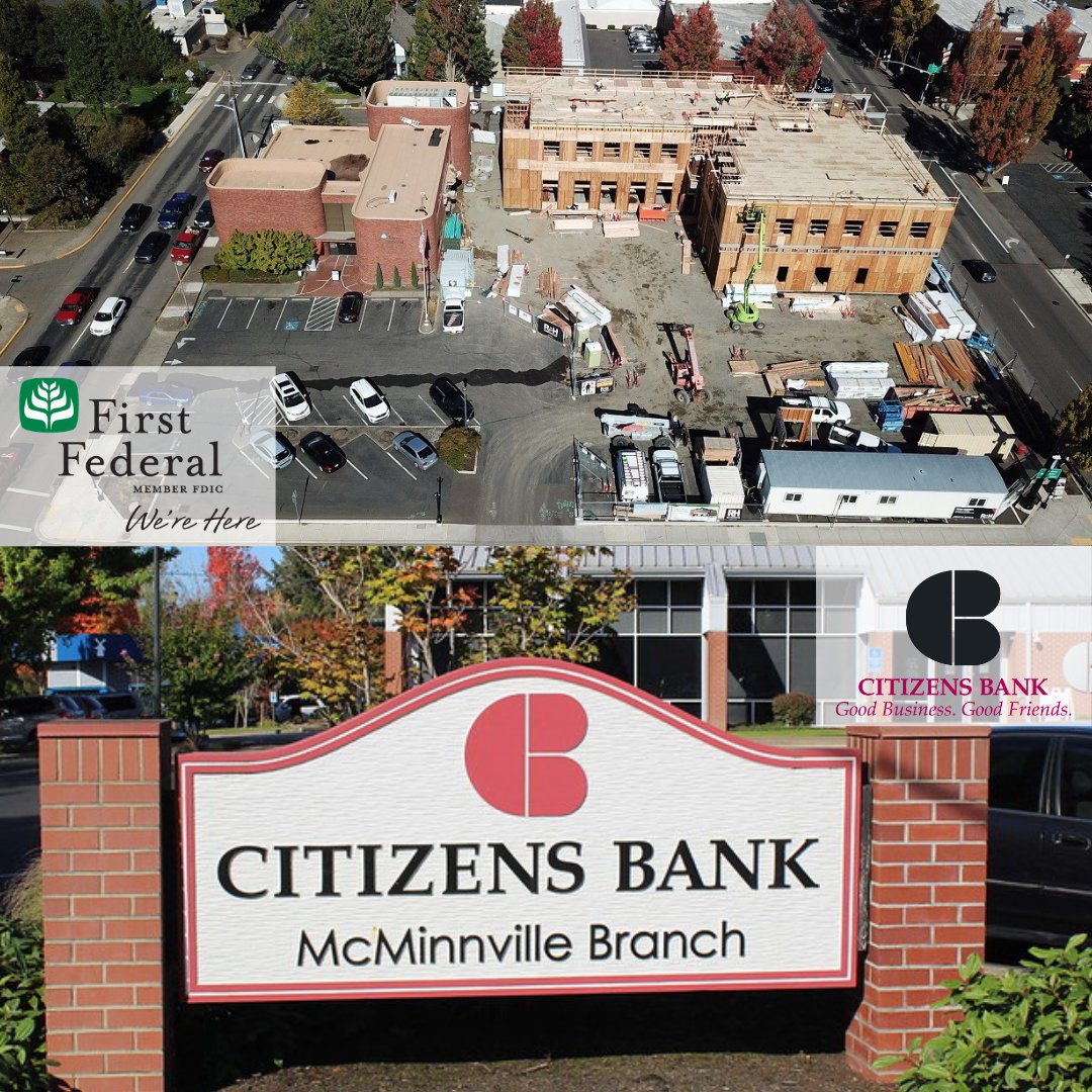 McMinnvilleEDP's tweet photo. Did you know it is Community Bank Week? There are 16 community banks in Oregon, and we are so thankful for the two we have right here in McMinnville.
#Communitybankweek #Givingback#McMinnvilleOregon #AllHere #FirstFederal #CitizensBank 

📸 Top photo credit: @first_federal https://t.co/E0asc5Ycpo