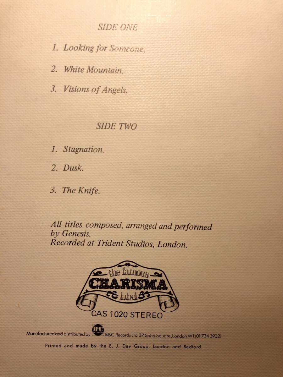 BenHalligan's tweet photo. "Lead Voice, Flute, Accordion, Tamborine and Bass Drum." 50 years old, today. Been listening since English teacher recommendation @winterfoldhs. @genesis_band @genesis_news #theknife #vinyl #pinkscroll #charismarecords https://t.co/tyS2LBUxIR https://t.co/MElTVb9JUN