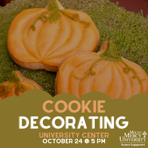 MMU_Engage's tweet photo. 📣 Surprise event! 📣 Tomorrow at 5 PM in the UC grab supplies to decorate a pumpkin cookie 🍪 then take a picture and share it on social media 📷 using the hashtag #CookieContestMMU and get the most Likes by Monday (10/26) to win this great prize pack! https://t.co/Cov7QwAshW