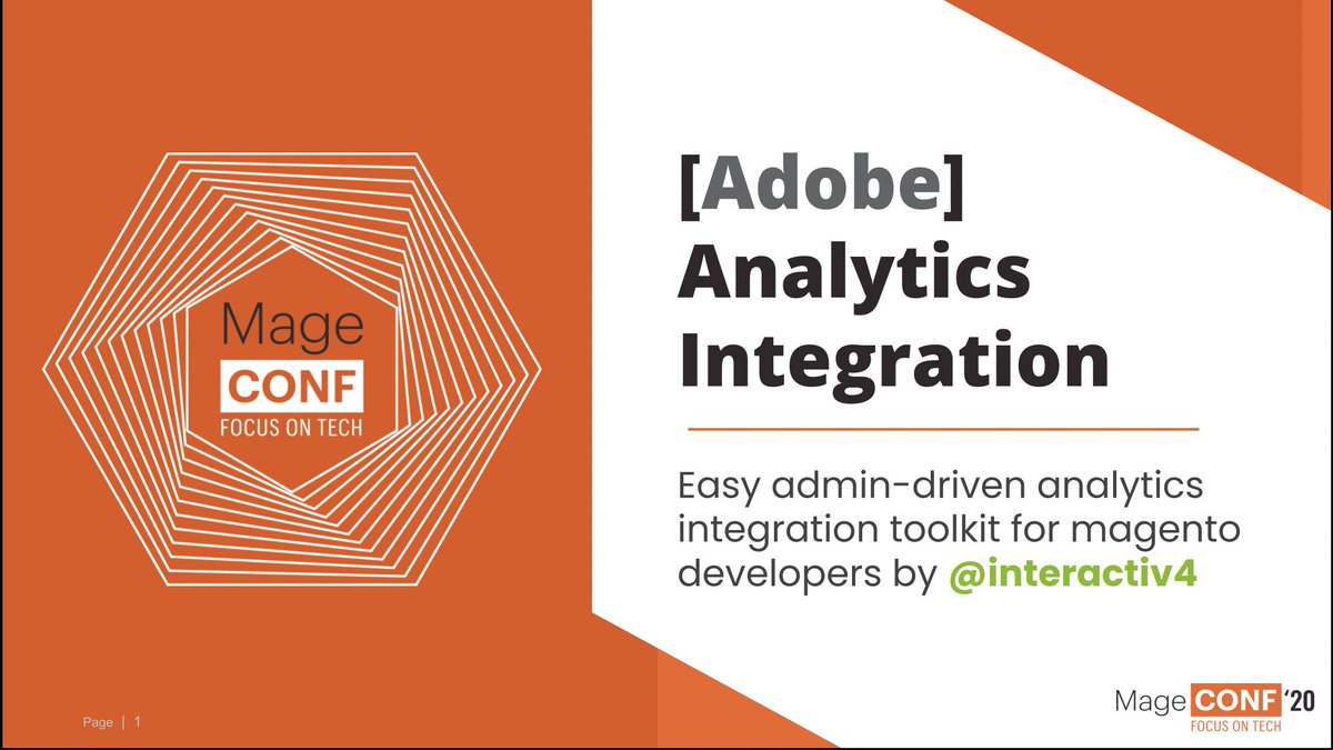 Don’t miss our presentation tomorrow at #mageconf2020 about how to handle complex <a href="/adobe/">Adobe</a> analytics integrations using <a href="/magento/">Magento</a> admin toolkit made by <a href="/interactiv4/">Interactiv4</a>