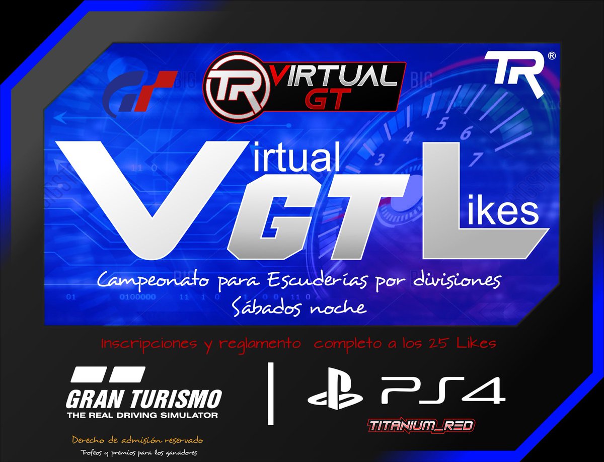 Bueno pues atención que aprovechando que ya han llegado los trofeos 🏆  lanzamos campeonato de gt sport con distintas divisiones para  los sábados noche de GTSPORT. Premios para los ganadores y trofeos espectaculares para la afición de gt.
Inscripciones abiertas a los 25 Likes