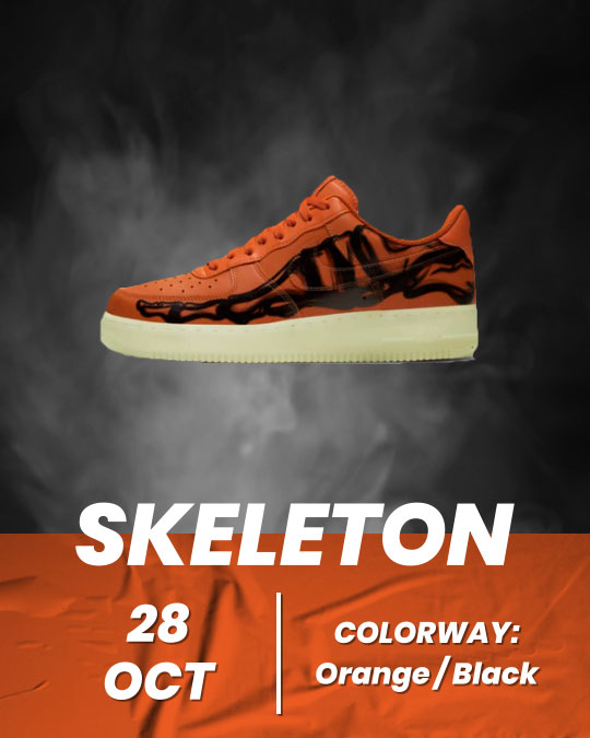 SNKRCRIBS's tweet photo. NIKE AF1 SKELETON ORANGE

Justo a tiempo para Halloween llega esta edicion del ya conocido AF1 SKELETON, ahora en un tono naranja que llega con todo este 28 de Oct.

Conoce mas aqui: https://t.co/waJkMpRWUb 

#nikeaf1
#snkrcribs https://t.co/3cNDeSRsbf