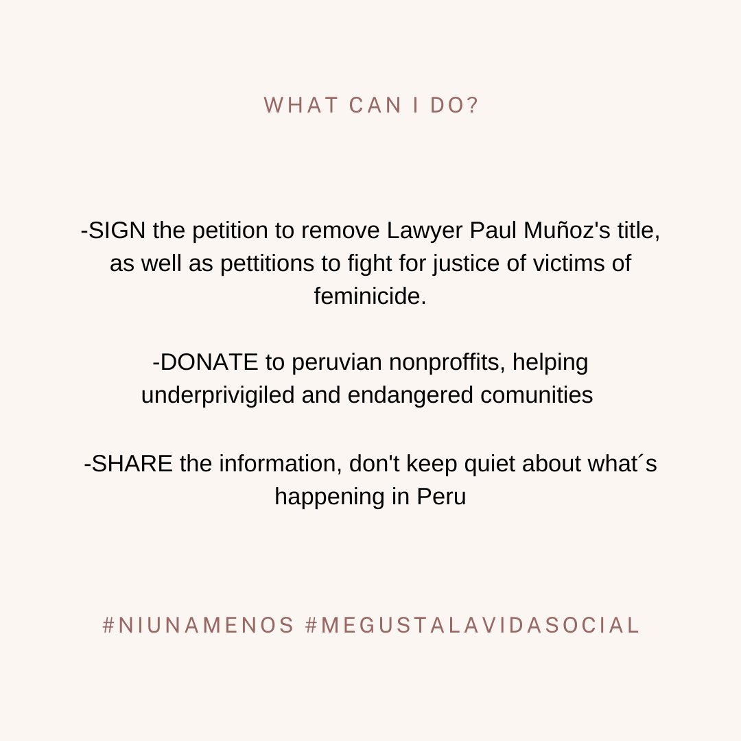 I really hope that, this once, the power and support found in twitter reaches the Hispanic community, over a 100 peruvian women have died this year because of gender violence. It's time the world knows