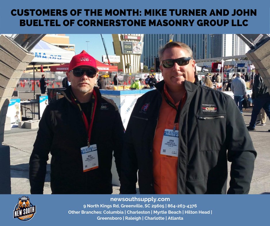 We wouldn't be where we are today without our customers. Read this quick blog highlighting NSCS' featured customers of the month, Mike Turner and John Bueltel of Cornerstone Masonry Group LLC. bit.ly/3jEbEyk #KnowHowCanDo #Construction #CustomerService