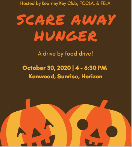 davgifford's tweet photo. Scare Away Hunger with @KeyClubatKHS @kearneyfccla @KearneyFBLA https://t.co/1rJZQFSNAB