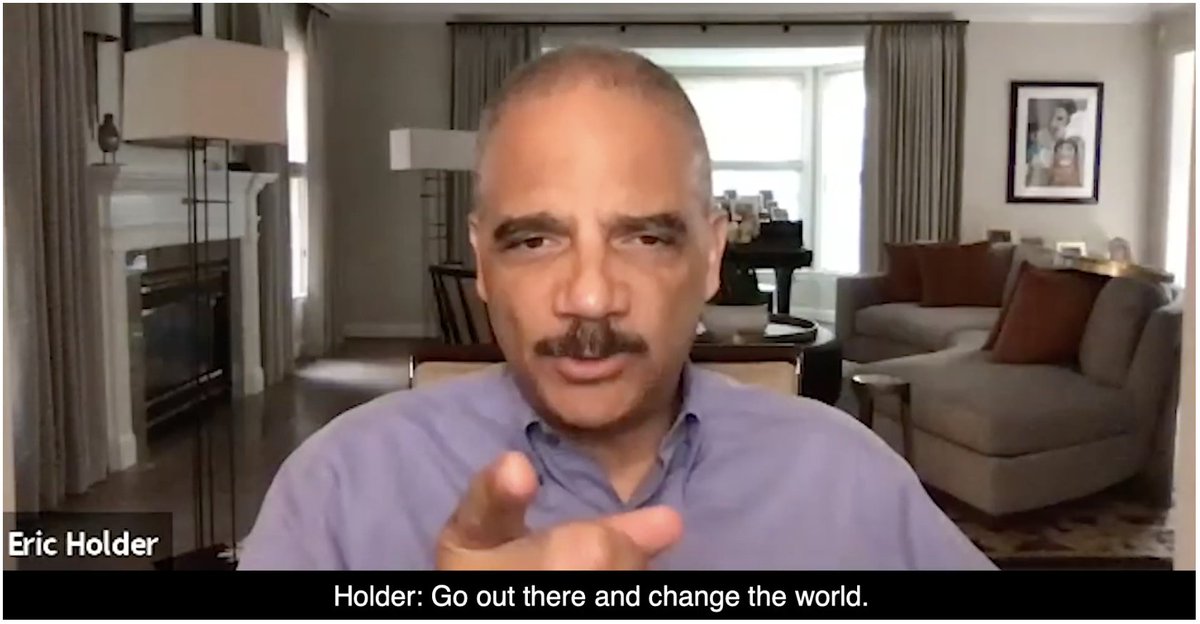 EJW_org's tweet image. Some great parting words from @EricHolder to our #lawstudent viewers: "Go out there and change the world." Thanks to all who attended our #CCF2020 keynote!