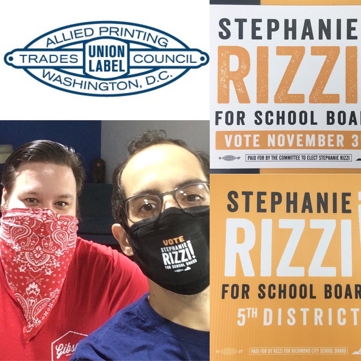 Rizzi4RPS's tweet photo. There’s a reason you see a Union “bug” on our campaign materials.

Stephanie is committed to dignity, power, and safety for all workers, which are core union values. That “bug” means the worker who made these signs in Virginia got paid a fair wage. https://t.co/761VegzFFI