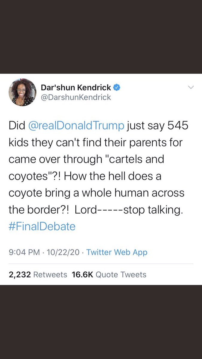 TheDiddyBop's tweet photo. For those of you who thought Trump meant an animal named a coyote last night during the #FinalDebate, I swear I wish felons could vote over people like this girl. How are some of you qualified to vote? Scary thing is she thinks ppl care about her opinion. #Trump2020 #Debates2020 https://t.co/hOCpvyLlzD