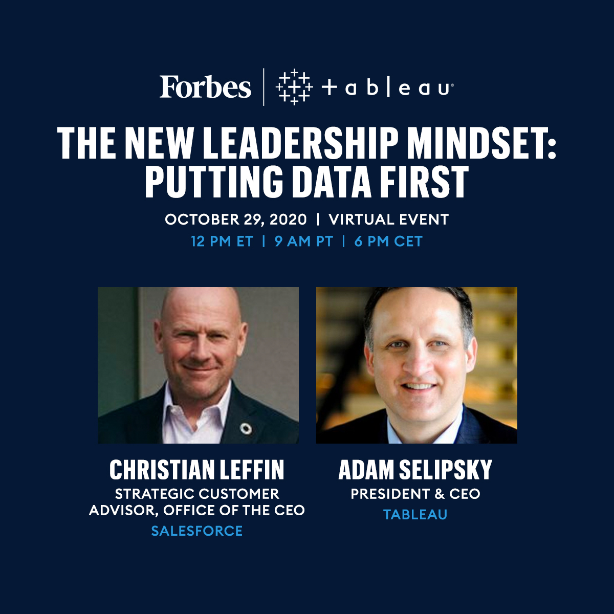 Executives set the tone for securing customer trust, setting a resilient strategy, and leading with a strong vision. Next week, join @Forbes' roundtable discussion featuring @aselipsky to learn how leaders can encourage a data-first mindset—register now: https://t.co/MbhSo2G8kO https://t.co/gA0N4S8vL7