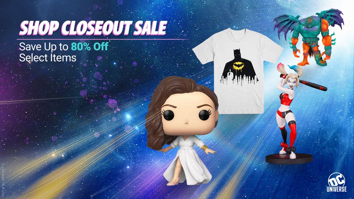 TheDCUniverse's tweet photo. Want to fill your stately manor with the hottest DC swag but don’t have a Bruce Wayne-sized bank account? Check out our DC Universe shop closeout sale, with select items up to 80% off!
https://t.co/GOZ9v33Umi https://t.co/tVsxN9mRSO