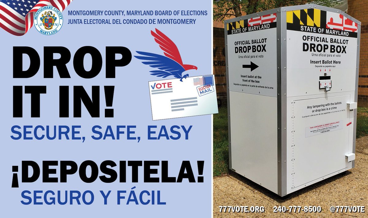 Montgomery County Md Have You Received Your Mail In Ballot For The Presidential General Election The 777vote Website Includes A List Of Ballot Drop Box Locations Check It Out To Find