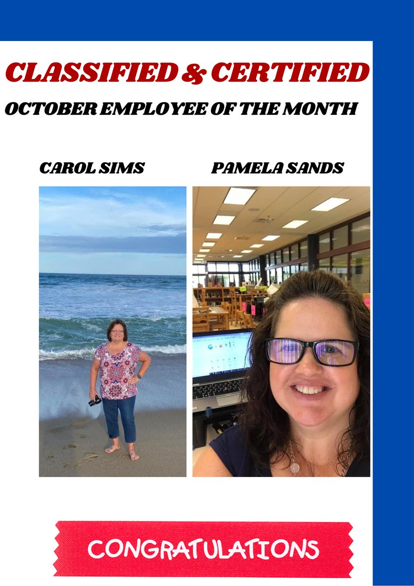 Congratulations to our Classified and Certified Employee(s) of the Month for October. Stay Tuned for our November “Shout Outs” <a href="/TitansNCIMS/">New Century International Middle School</a>