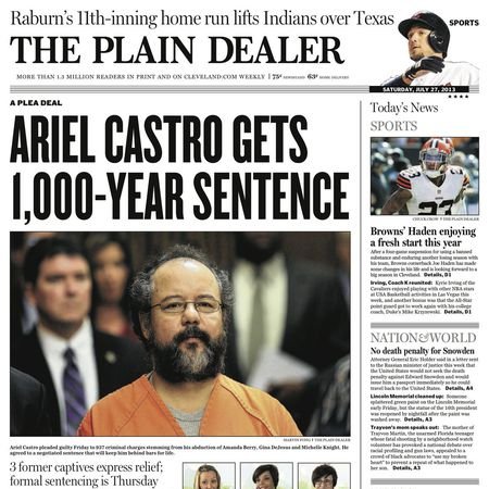 Ohio: Ariel Castro kidnappingsAriel Castro kidnapped three women between 2002 and 2004 keeping them in his Cleveland home until May 6, 2013, when Michelle and her 6-year-old daughter escaped and went to the police.(9/39)