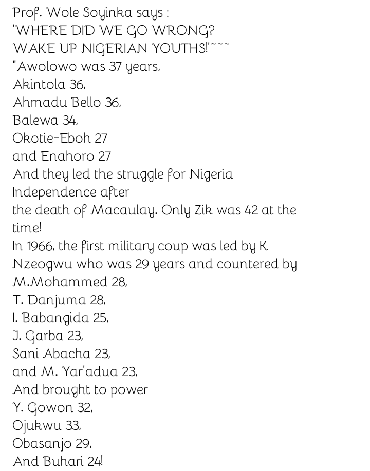 blackleophoenix's tweet photo. @tarieOfBayelsa @annonlelion @GlorYBaee wole soyinka making sense right here https://t.co/SsFI9VXnD2