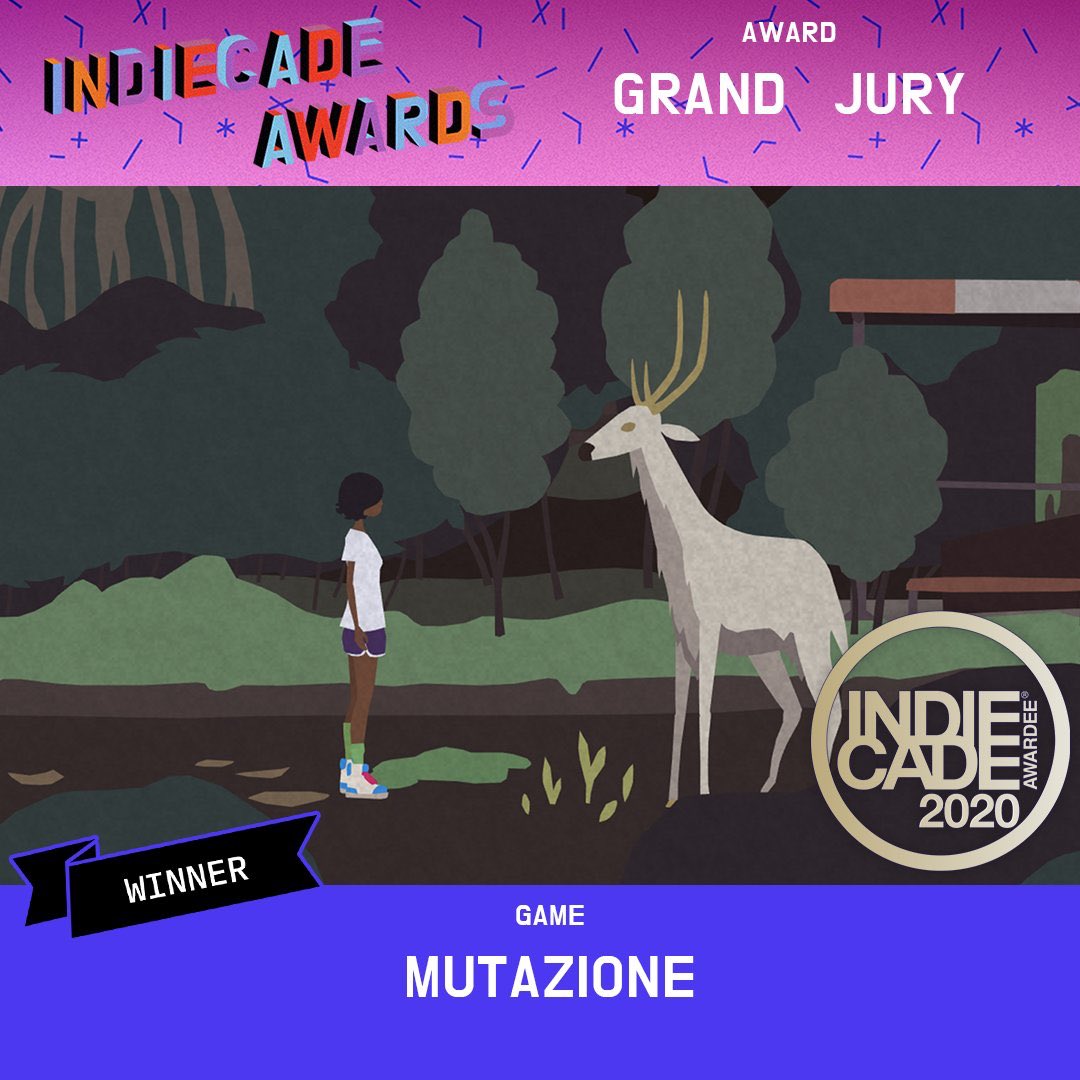 The IndieCade art work for Mutazione - winner of the Grand Jury prize