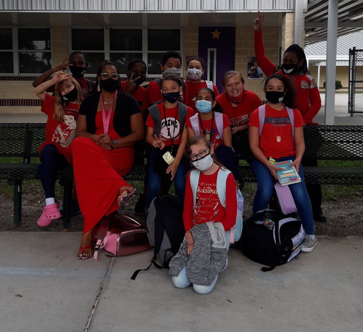 We <a href="/PAFA_STARS/">PAFA</a> were in our red to kick off "Red Ribbon Week". My fifth graders message is clear!! Stay Drug Free!! Our pledge has been signed!!  #RedRibbonWeek #SayNoToDrugs