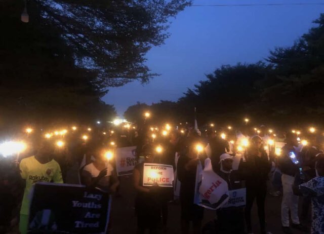 son_darey's tweet photo. Candle night for lost souls 🕯🕯 
#BenueProtest 
#EndSARS 
@AishaYesufu https://t.co/hskOP8MsqI