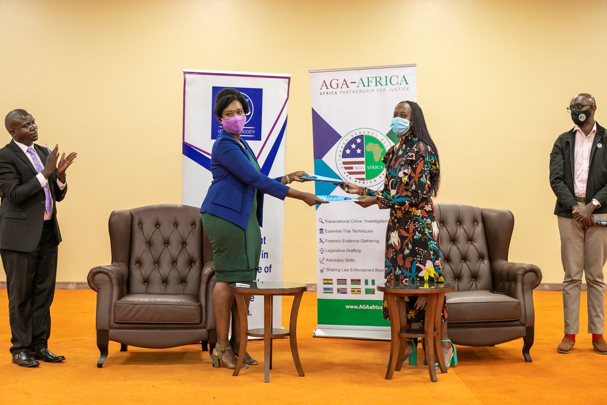 ug_lawsociety's tweet photo. Earlier today the President ULS, Ms. Pheona Nabasa Wall together with the Central region representative to the Executive Council Mr. Faisal Mulalira signed an MOU with the Attorney General Alliance Africa (AGA) in which young lawyers will benefit from several resources &amp; training https://t.co/xsFaHQgTFz