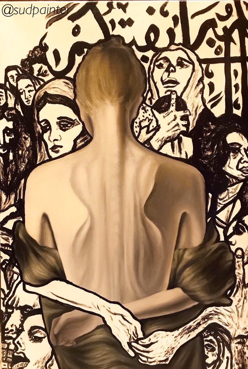 sudpainter's tweet photo. New artwork ✨                                             " cultures muse " 
oil and acrylic on canvas 
size " 90 x 60 " . https://t.co/aXNmhkQ7L5